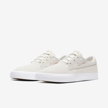 Nike SB Shane - Férfi Deszkás Cipő - Fehér/Fehér/Világos Barna/Piros